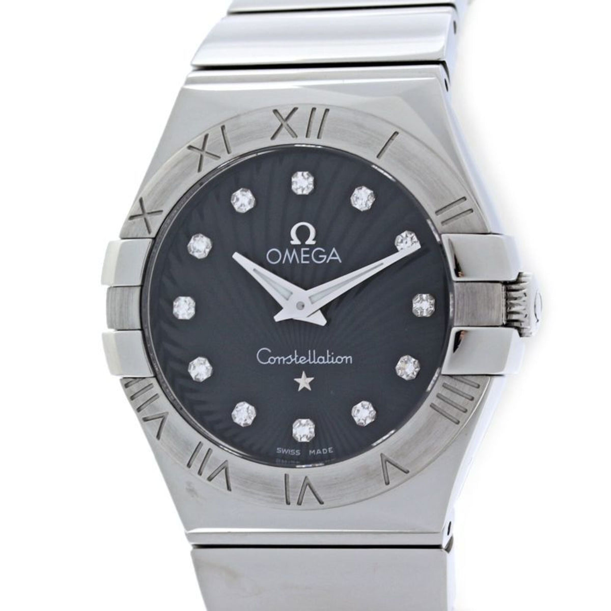 OMEGA Constellation Polished 12-Diamond Watch 123.10.27.60.51.002 Women's Stainless Steel 40353 — Good