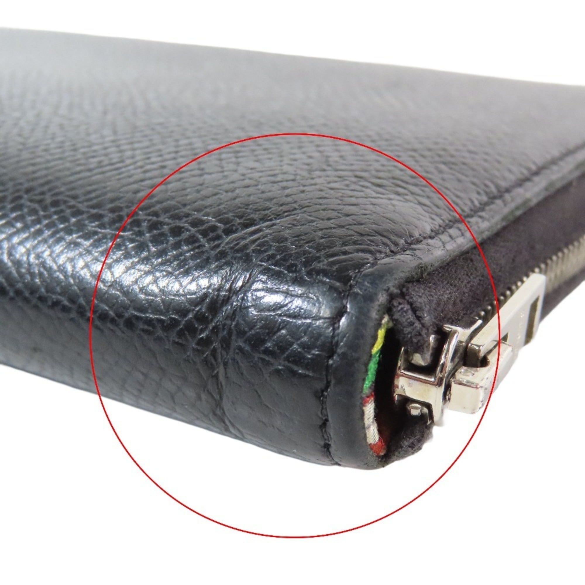 HERMES AZAP Silk-in Long Wallet with Round Zipper, "Fantastic Flora" Scarf Design, Leather, Black, for Men and Women