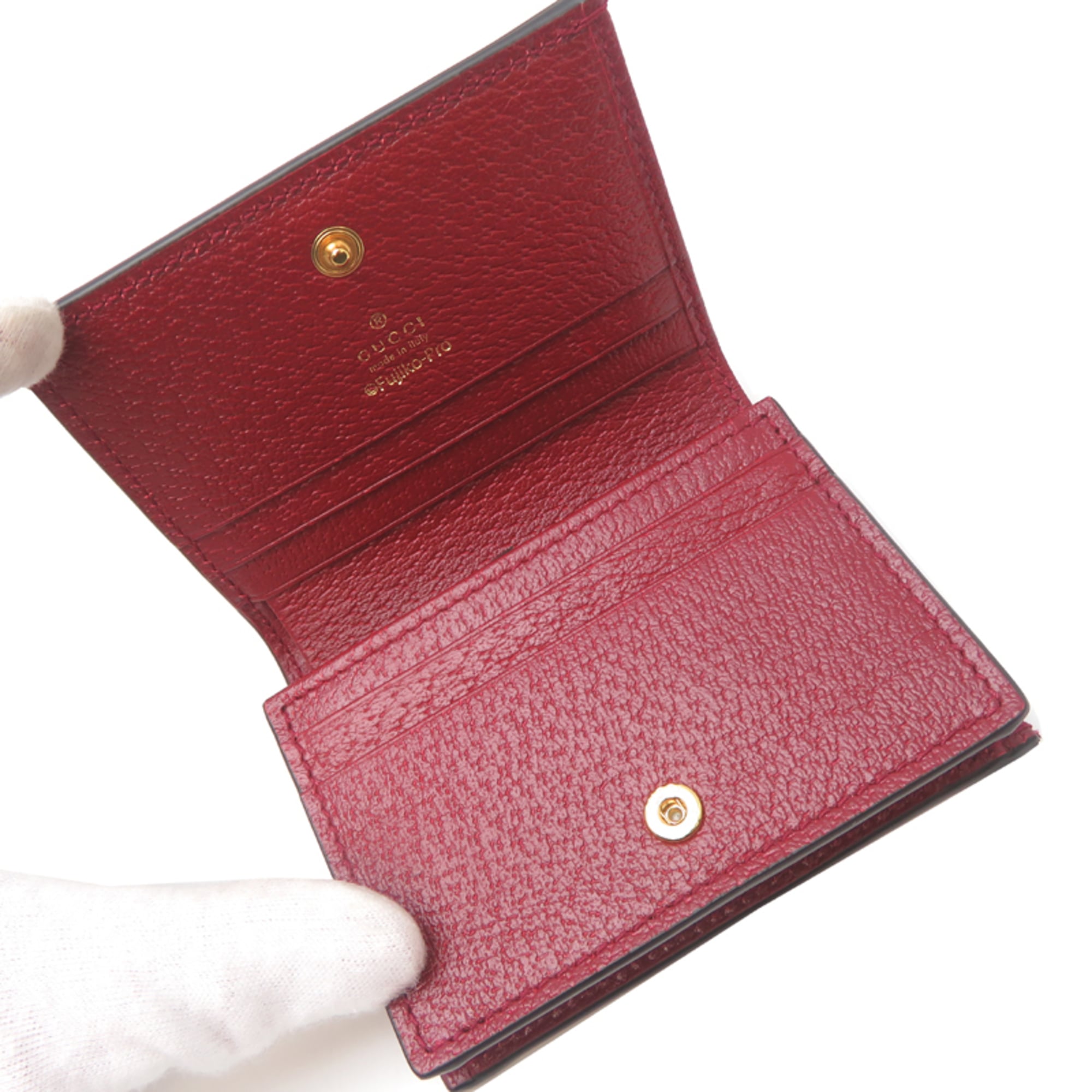 Gucci Compact Wallet Doraemon Women's Bifold 647788 Mini GG Supreme Brown