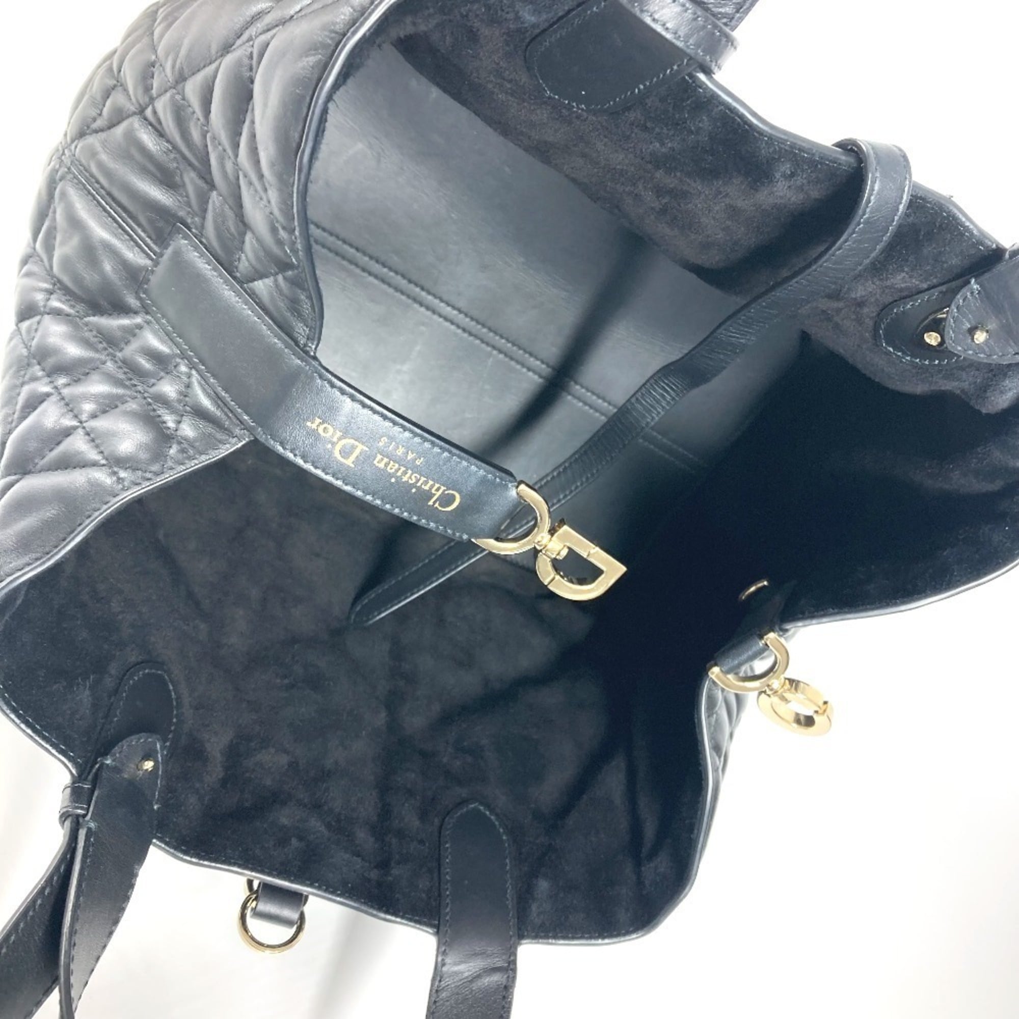 Christian Dior Dior M2821OSHJ 2WAY Bag Toujour Medium Tote Handbag with Pouch Shoulder Calfskin Women's Black — Like New