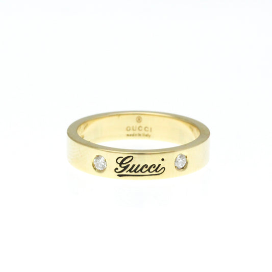 Gucci Icon Print Ring 2P Diamond Yellow Gold (18K) Fashion Diamond Band Ring Gold