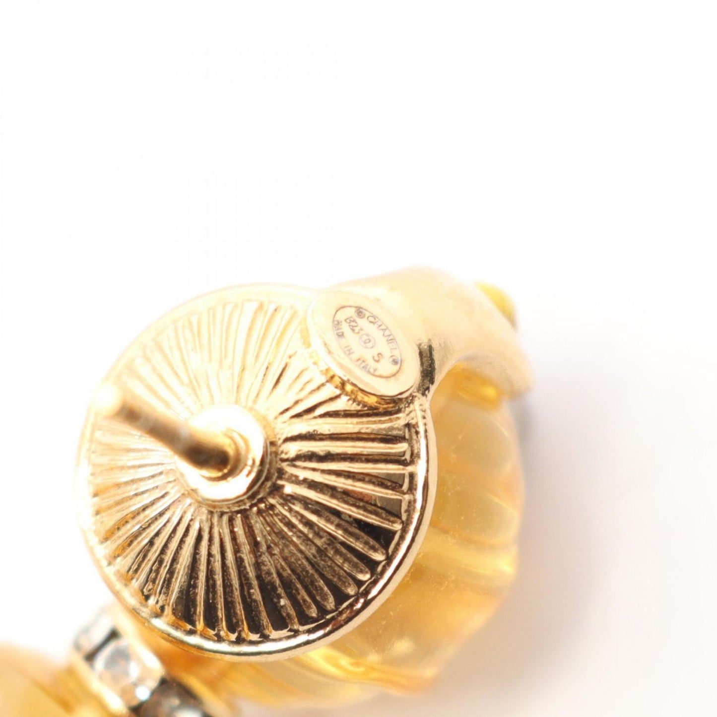 CHANEL Coco Mark Earrings with Gold-Plated Rhinestones for Women, Available in Gold and Clear