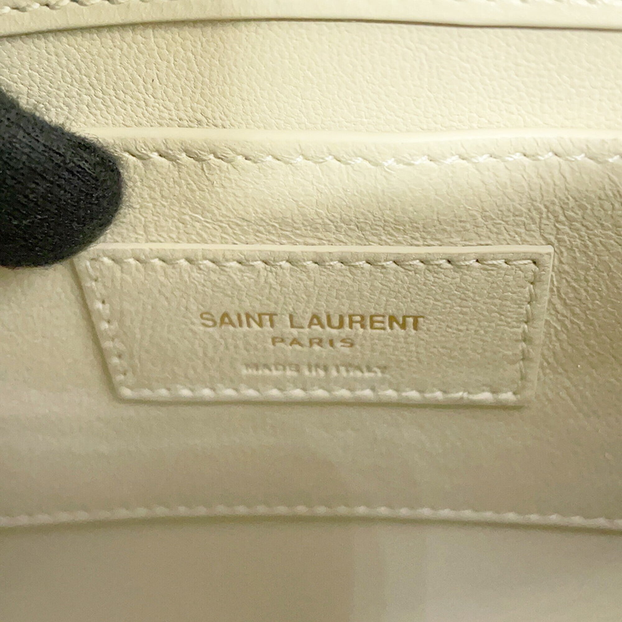 Saint Laurent Paris Manhattan Mini Leather Shoulder Bag 727766 SAINT LAURENT PARIS White Handbag — Like New