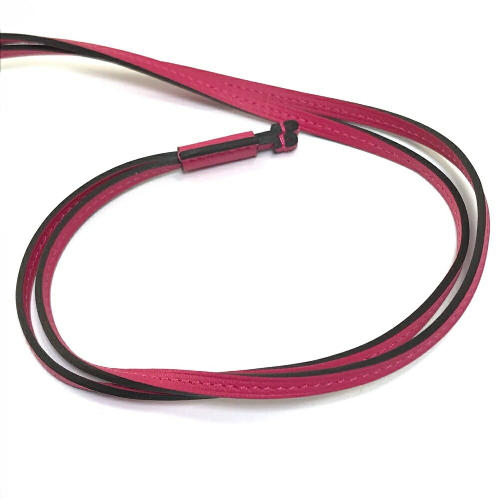 HERMES O'Kelly GM Pendant Necklace Swift Leather Women's Pink G-220125-25 — New - Store Return