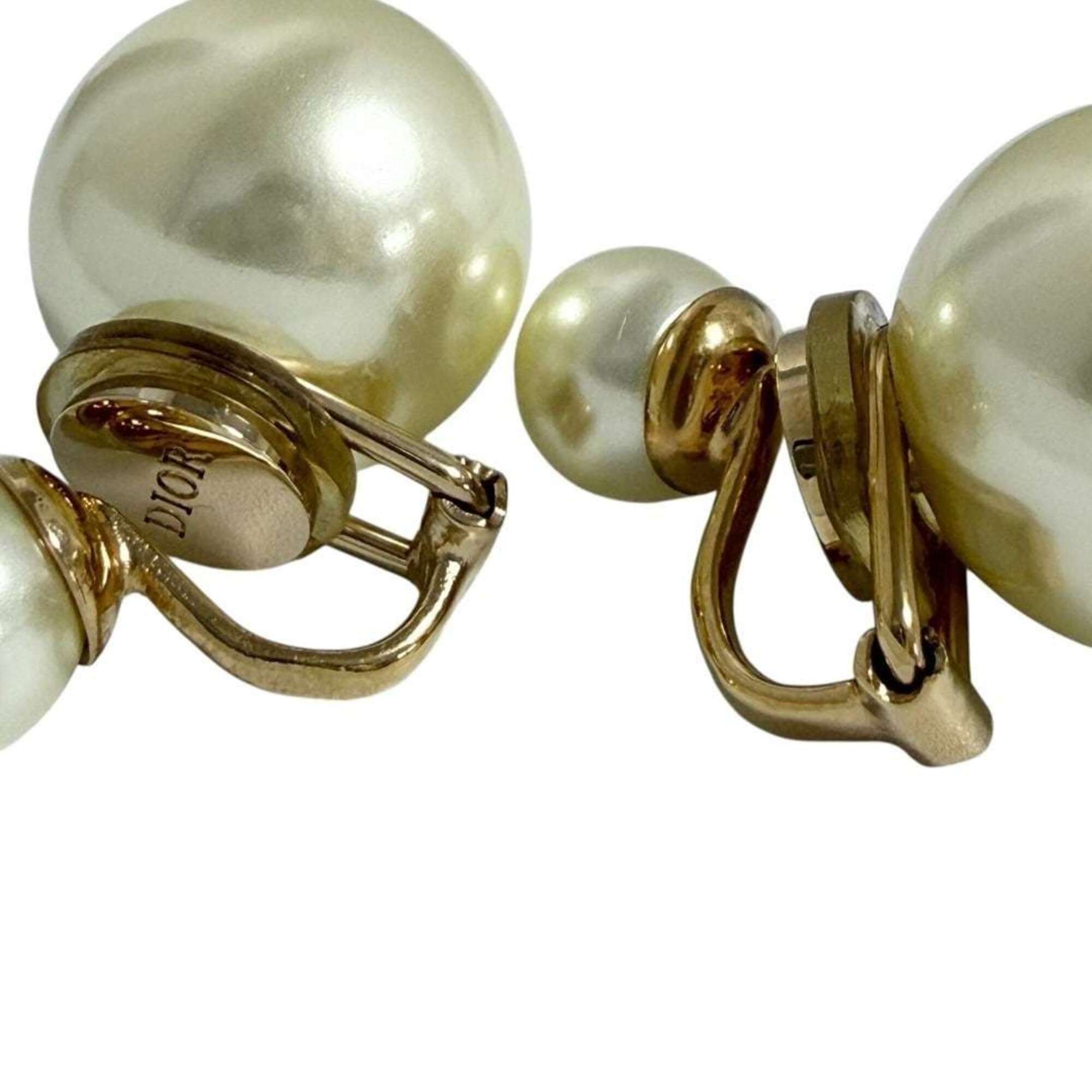 Christian Dior Dior Women's Tribal Clip Earrings, Faux Pearl — Like New