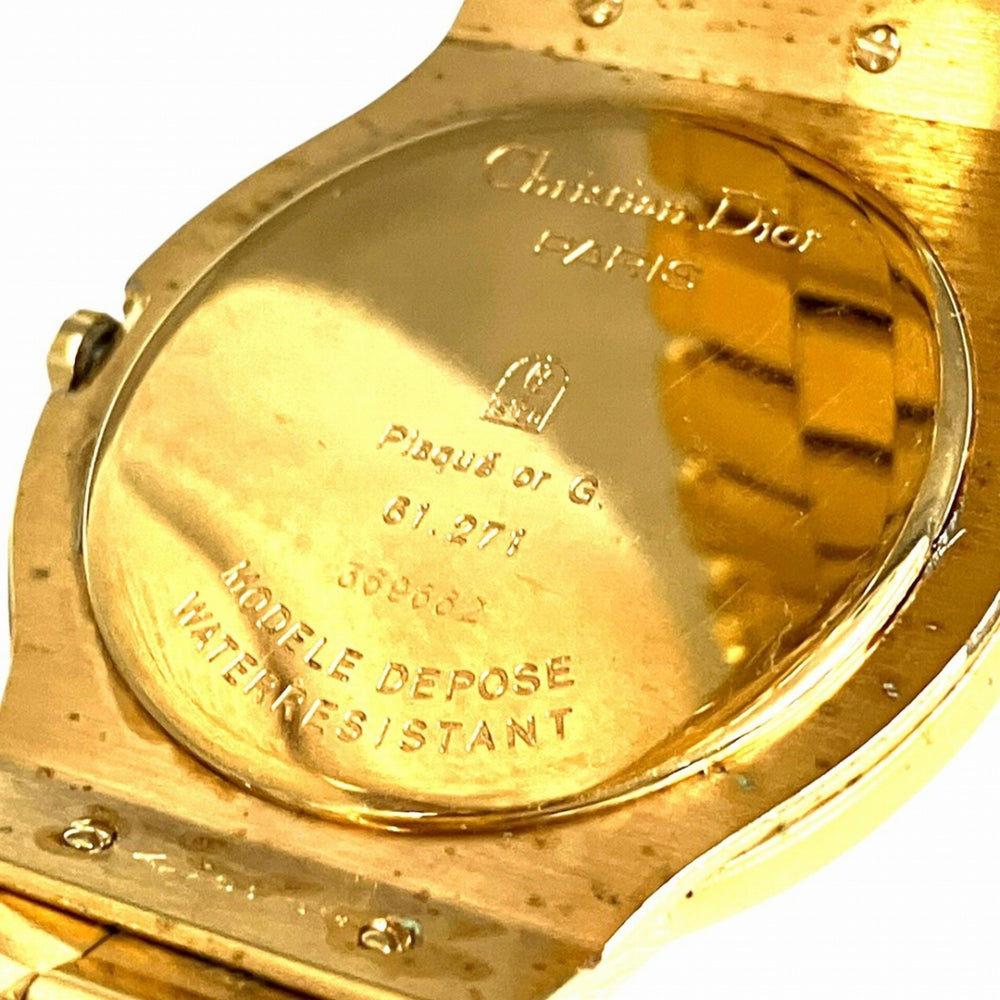 Christian Dior Moon Phase Triple Calendar Watch, Total Weight 70.6g, GP (Gold Plated) finish, Quartz movement, White dial, Item No. 61.271 — Good