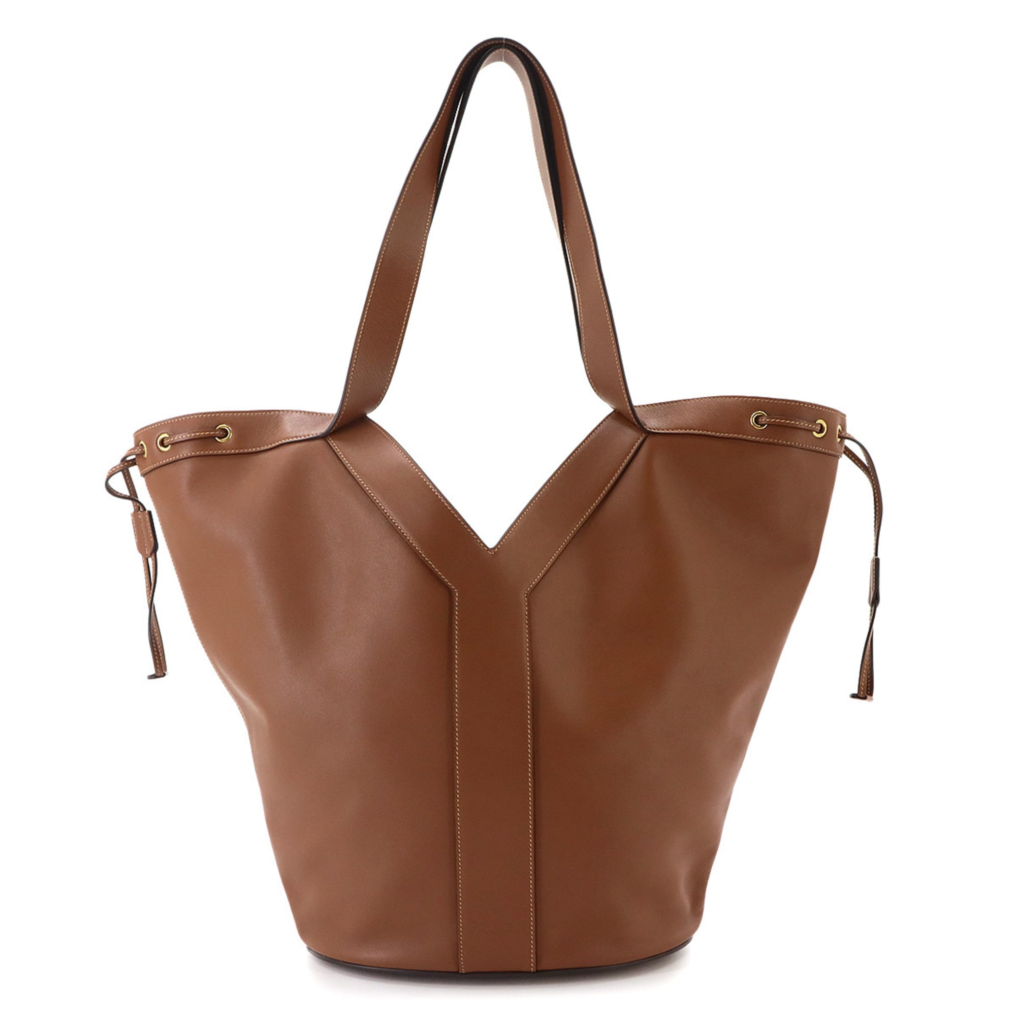 Saint Laurent Y Hobo Tote Handbag, Leather, Brown, 833160 Bag — New - Store Return