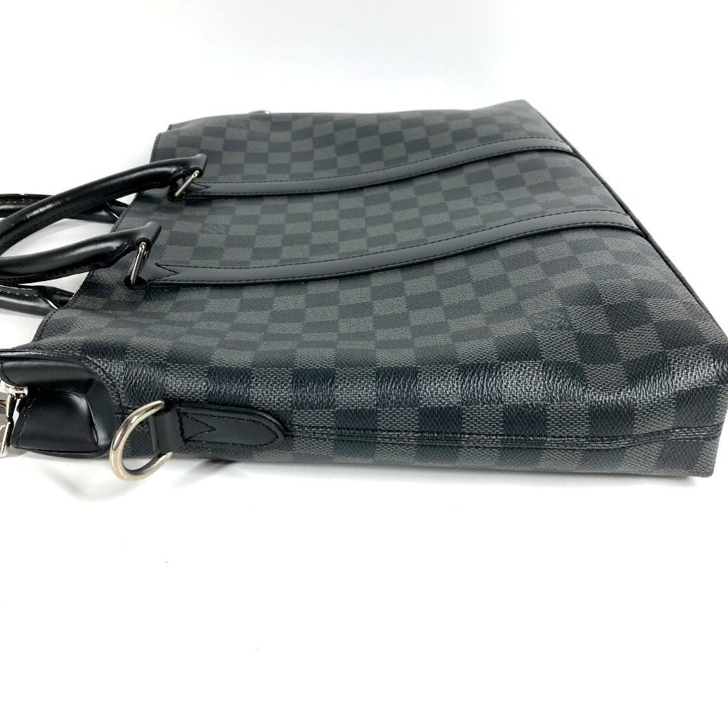 LOUIS VUITTON N40024 Damier Graphite Anton Briefcase, 2-Way Bag, Document Shoulder Handbag, Business Canvas, Black, Men's and Women's