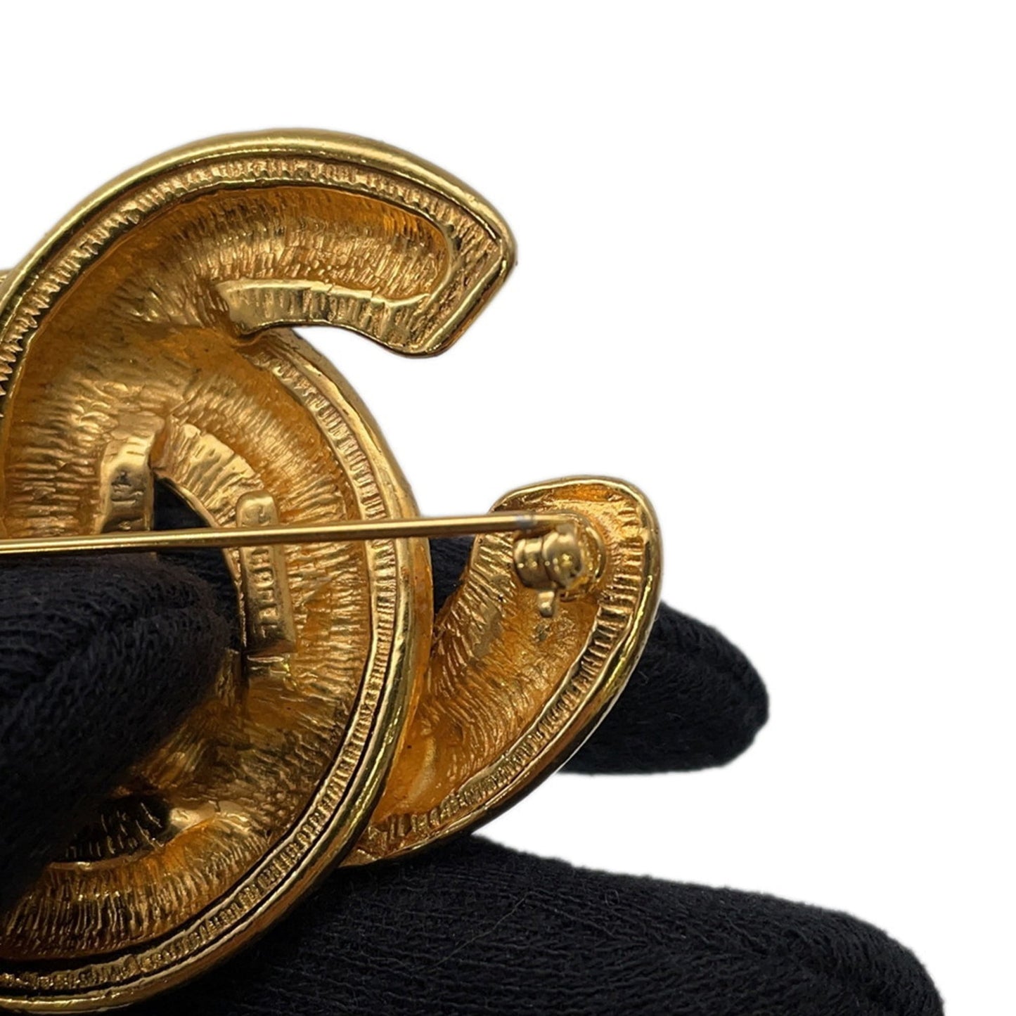 Chanel Coco Mark Matelasse Metal Brooch CHANEL