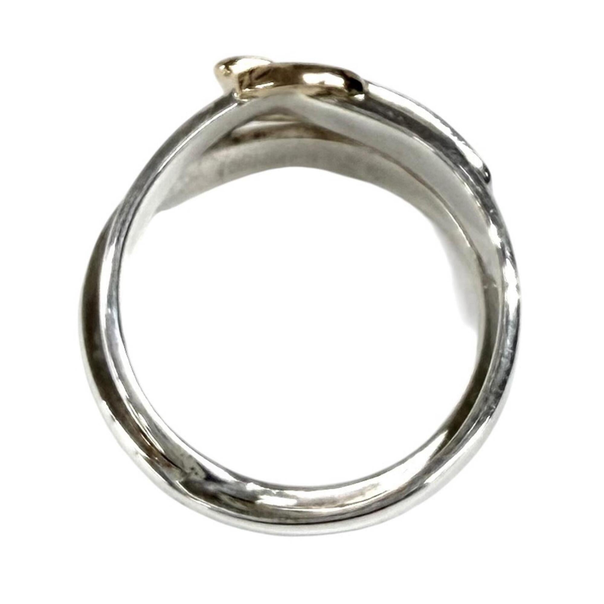 HERMES Vintage 925 750 Double True Ring, Combination Silver and Gold, Size 50, Weight 5.5g, Women's — Like New