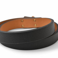 Hermes Kelly Bangle HERMES Leather Double Tour Black/Pink Gold T2 Unused — New - Store Return