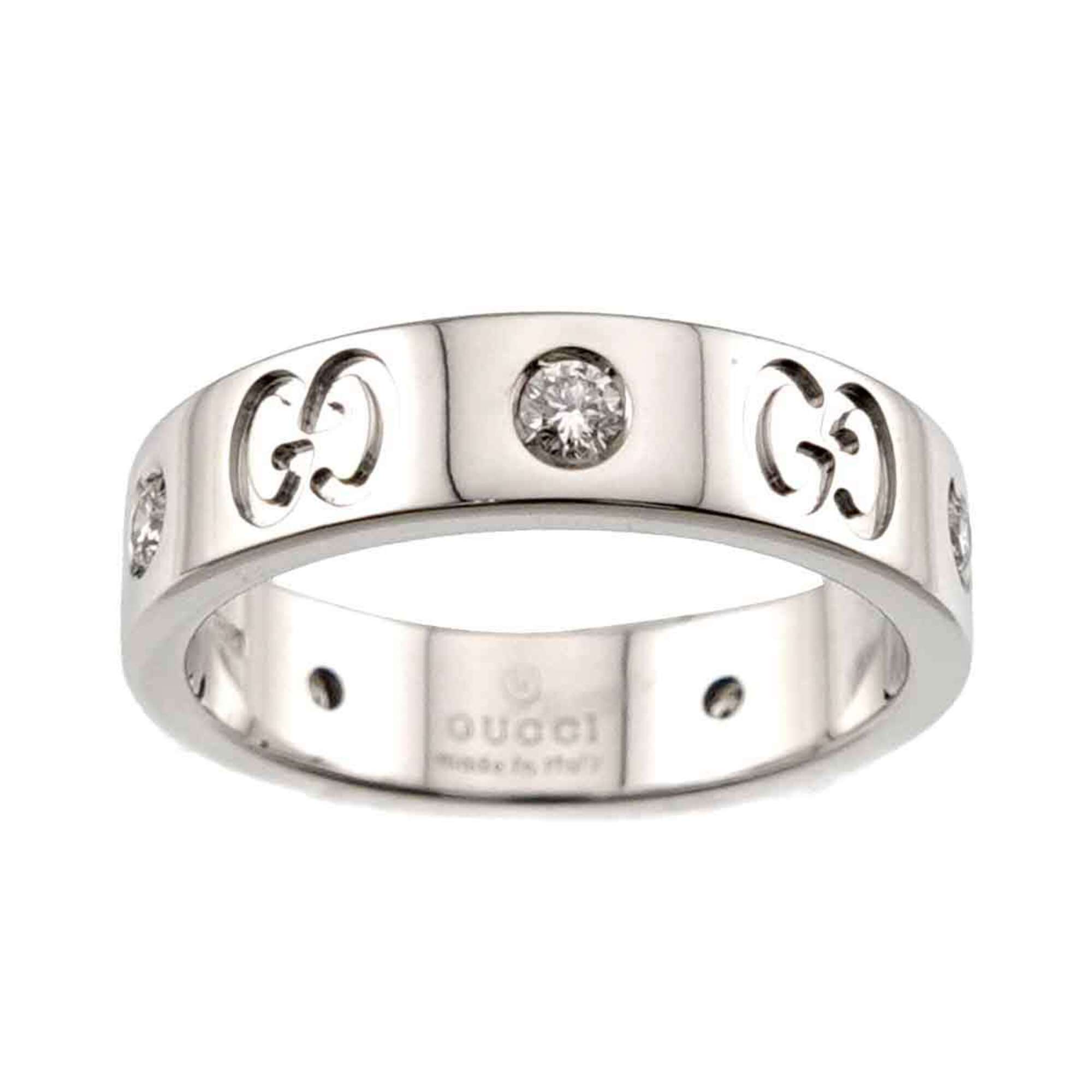 Gucci Icon #7 Ring with Diamonds, 18K White Gold (750) — Like New