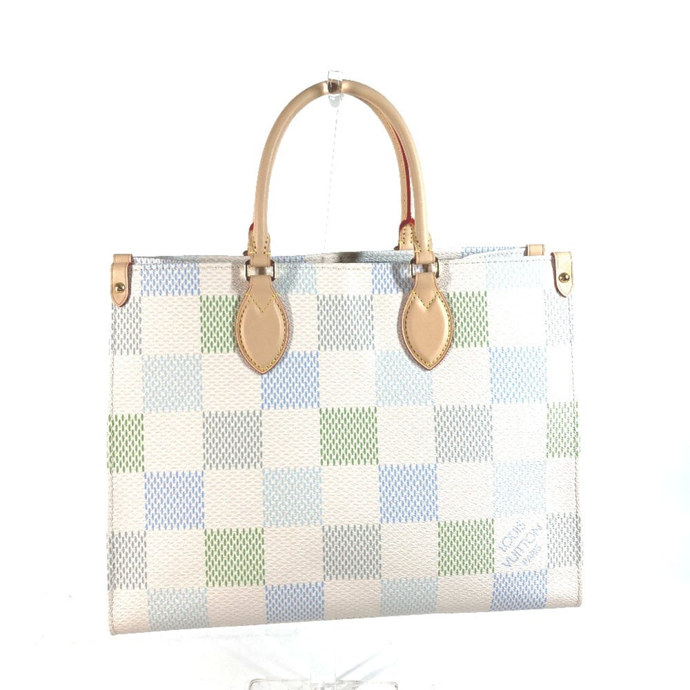 LOUIS VUITTON N40518 Pastel Damier On the Go MM Tote Bag Shoulder Handbag Canvas Women's Pistachio White OT-240704-3 — New - Store Return