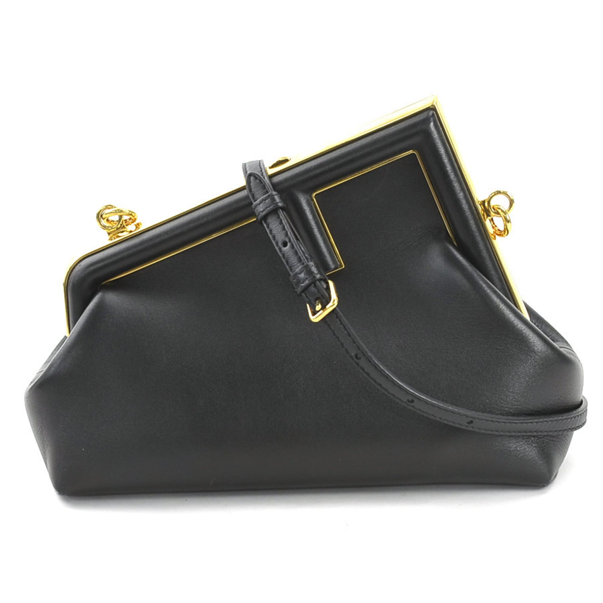 FENDI Shoulder Bag First Small Leather Black Women's 8BP129 ABVE a0533