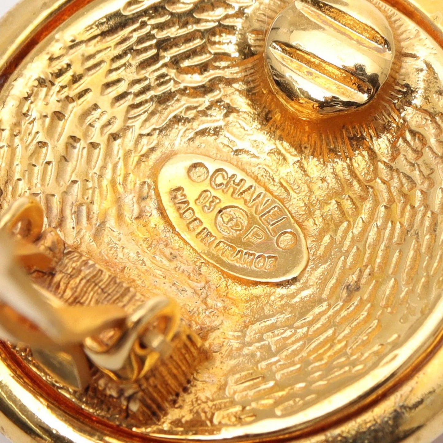 CHANEL Coco Mark Earrings, Gold Plated, Women's