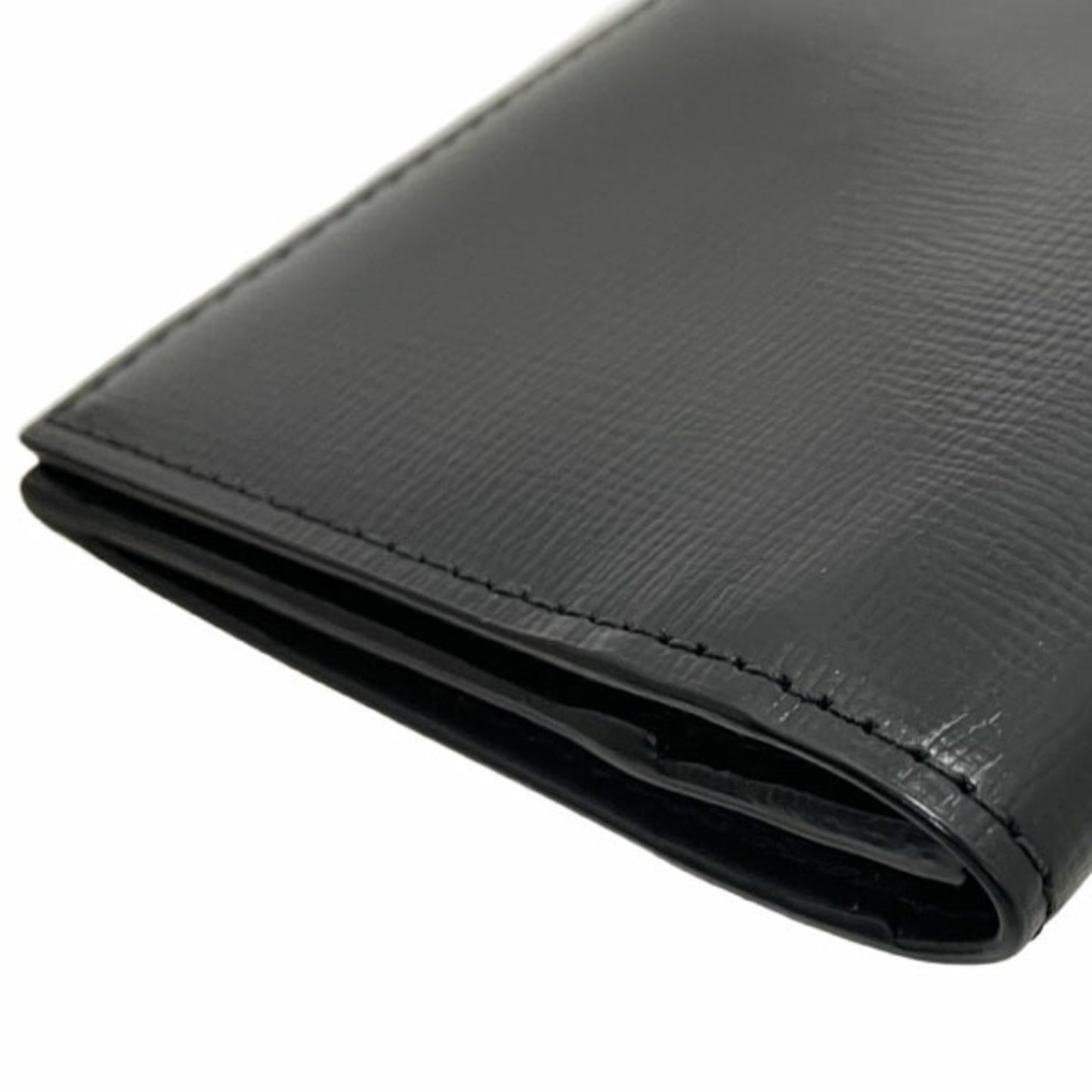 Burberry long wallet, bi-fold leather, black, BURBERRY, men's, HH-14980