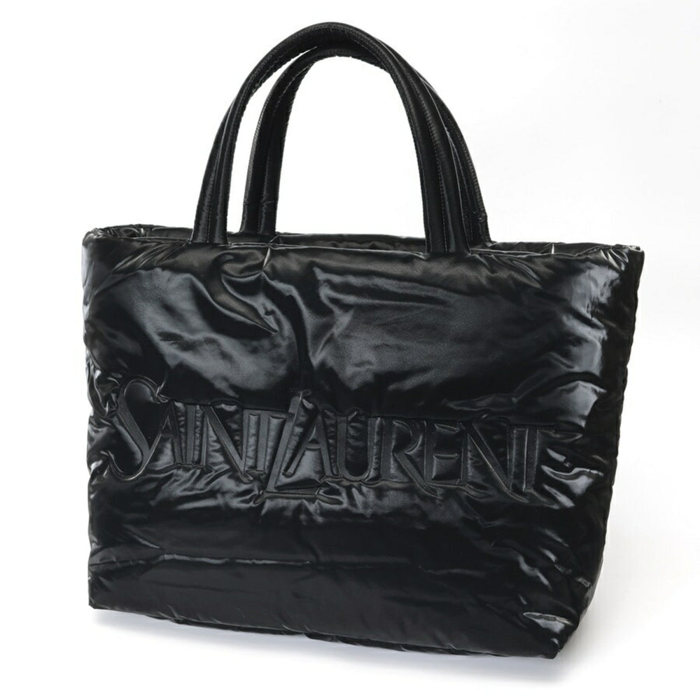 Saint Laurent Wide Puffer Tote Bag 756269, Nylon, Black — Like New
