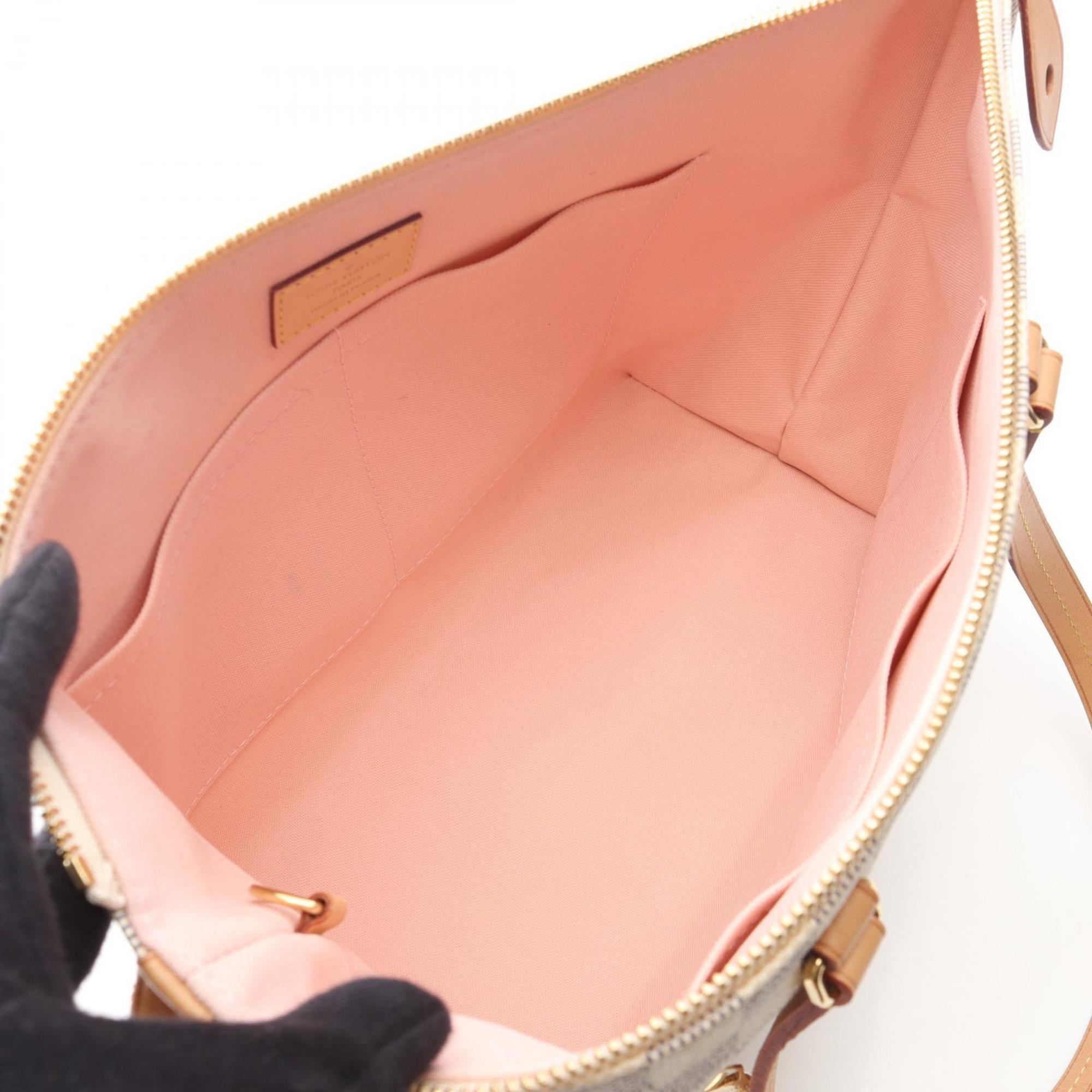 Louis Vuitton Iena PM Tote Bag, Handbag, Coated Canvas and Leather, Damier Azur, Women's, White, N44039