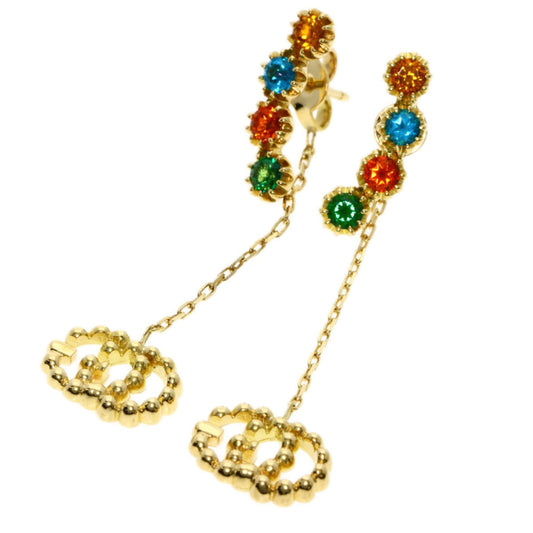 Gucci Multi-Stone Double G Earrings in 18K Yellow Gold for Women