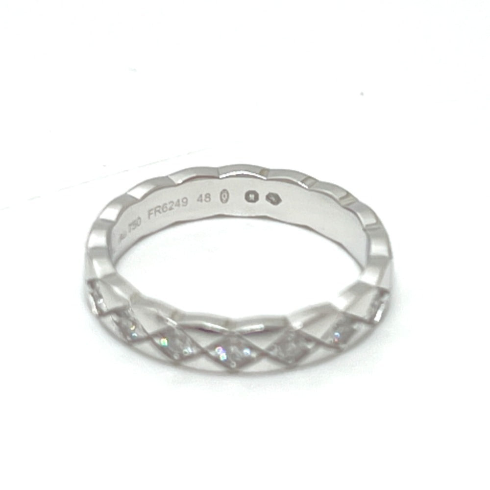 CHANEL J11871 Coco Crush Full Diamond Ring, 18K White Gold, Women's, Silver, Like New — Like New