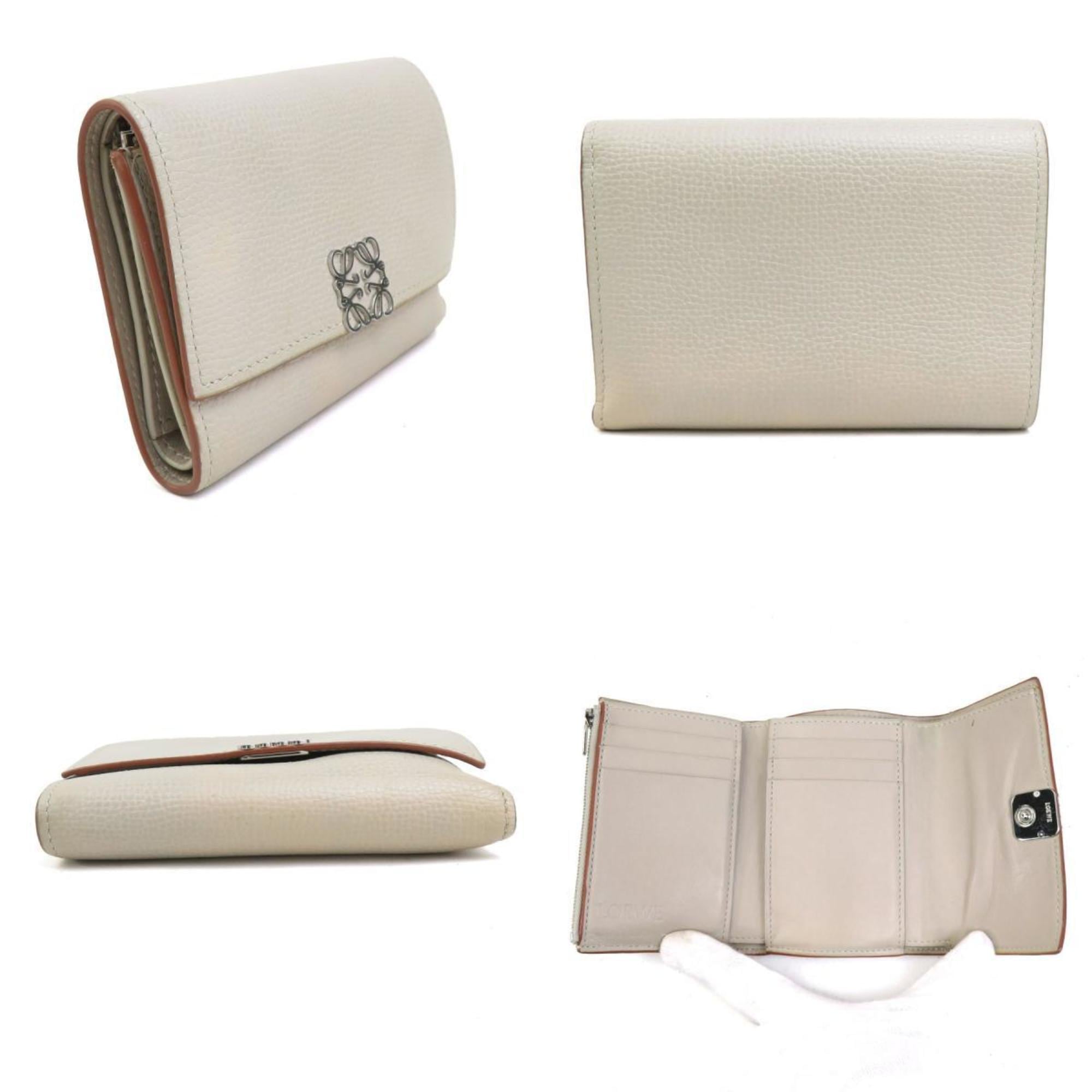 LOEWE Women's Tri-fold Wallet in Greige Leather (56496a)