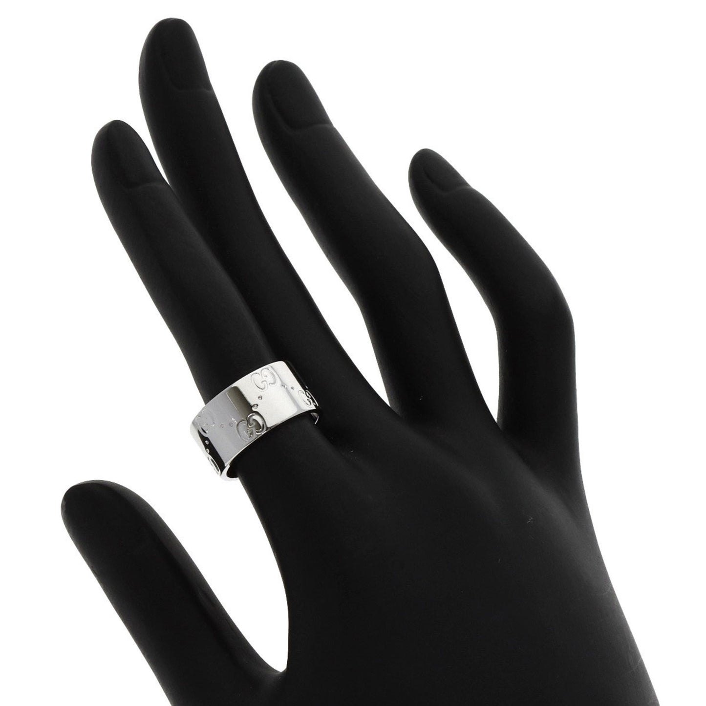 Gucci GG Icon Wide #11 Ring in 18K White Gold for Women