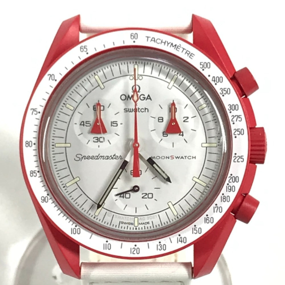 OMEGA Swatch SO33R100 Omega collaboration Moon MISSION TO MARS Mars watch for women, red — Like New