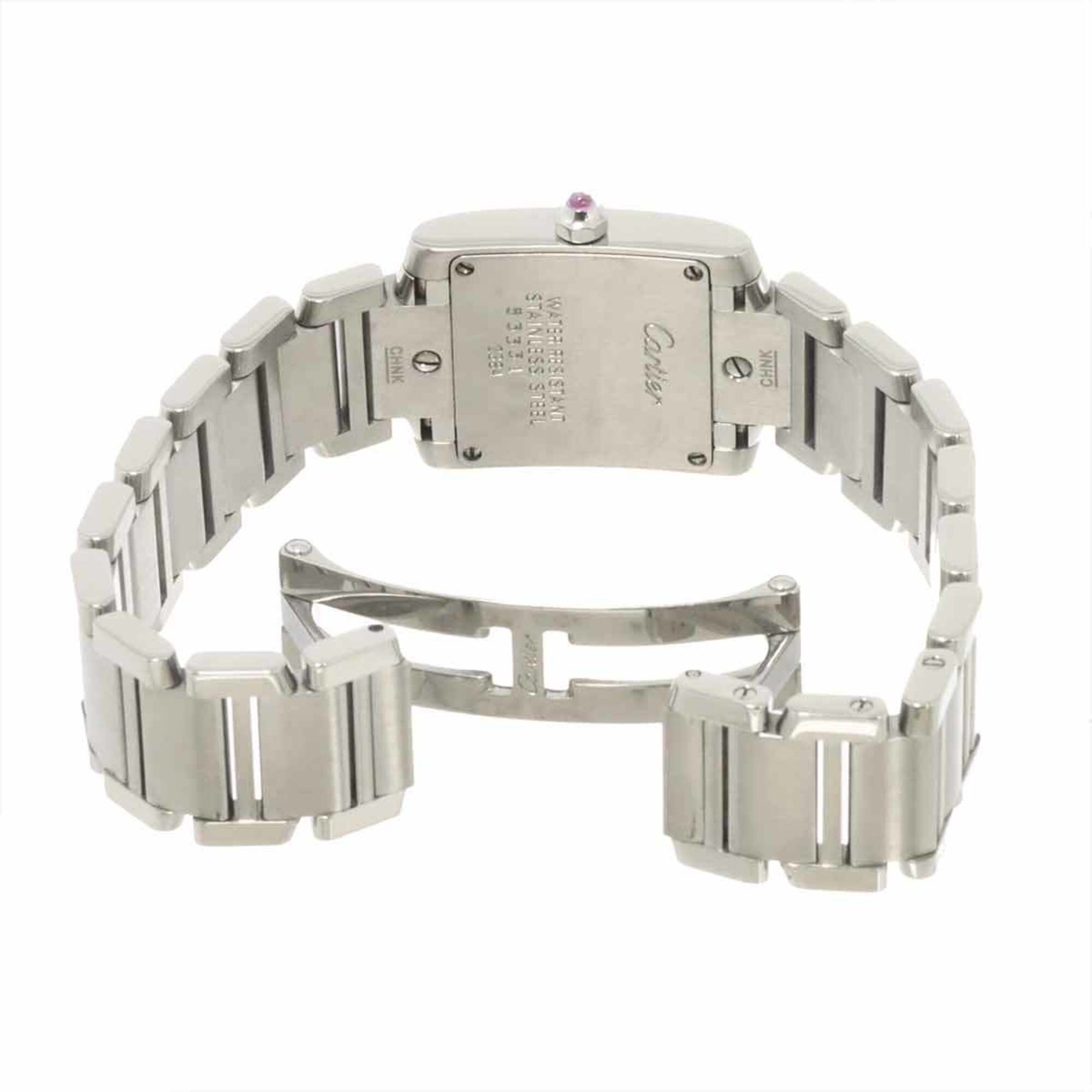 Cartier Tank Francaise SM W51028Q3 Women's Watch, Pink Shell, Quartz Watch — Like New