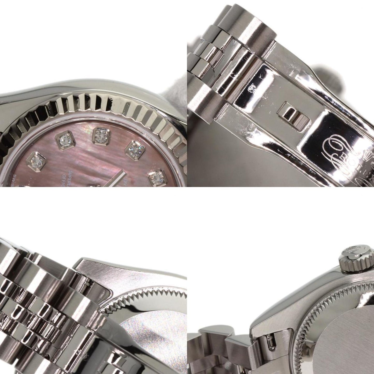 Rolex 179174NG Datejust 10P Diamond Watch Stainless Steel SS K18WG Ladies ROLEX