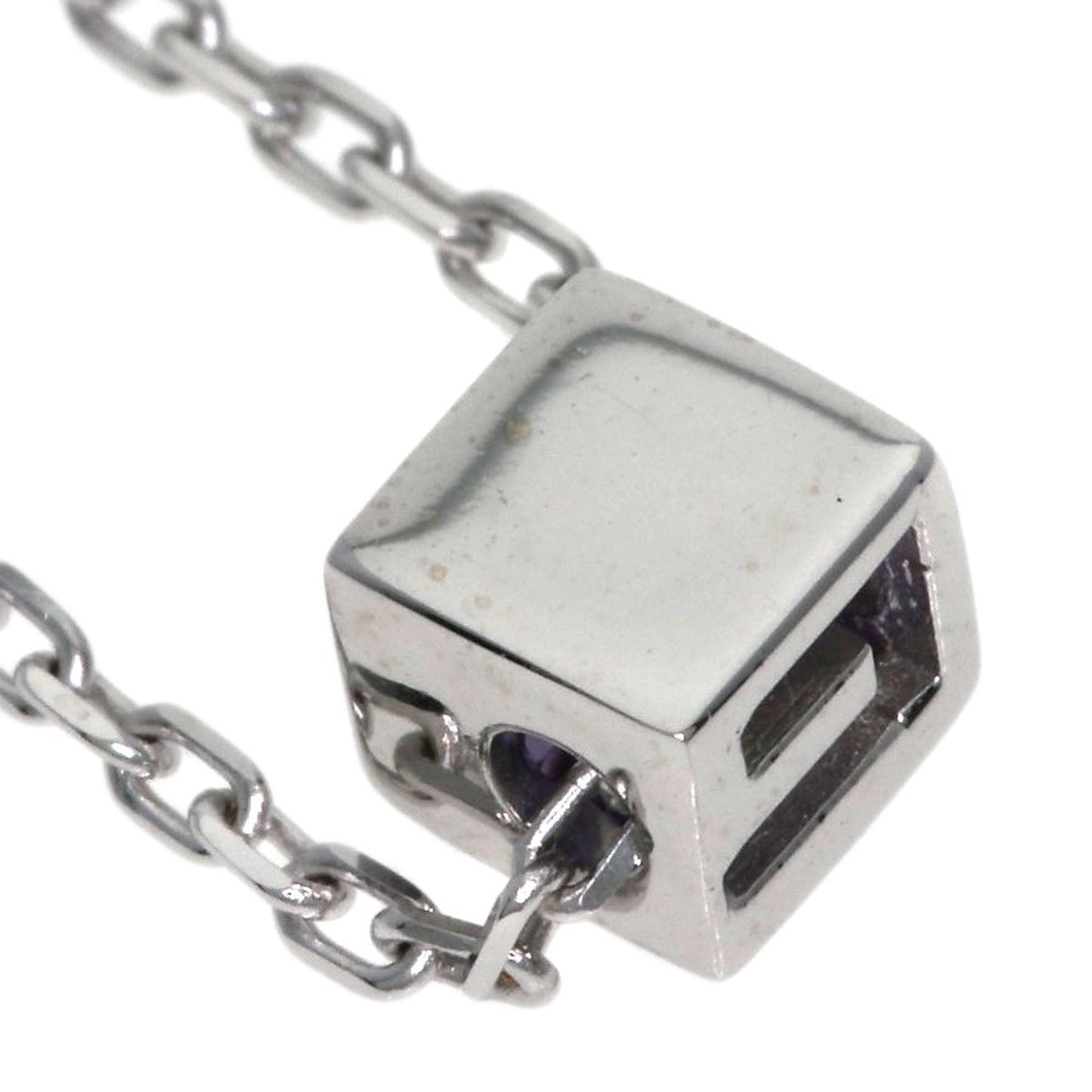 Gucci Square G Amethyst Necklace in 18K White Gold for Women