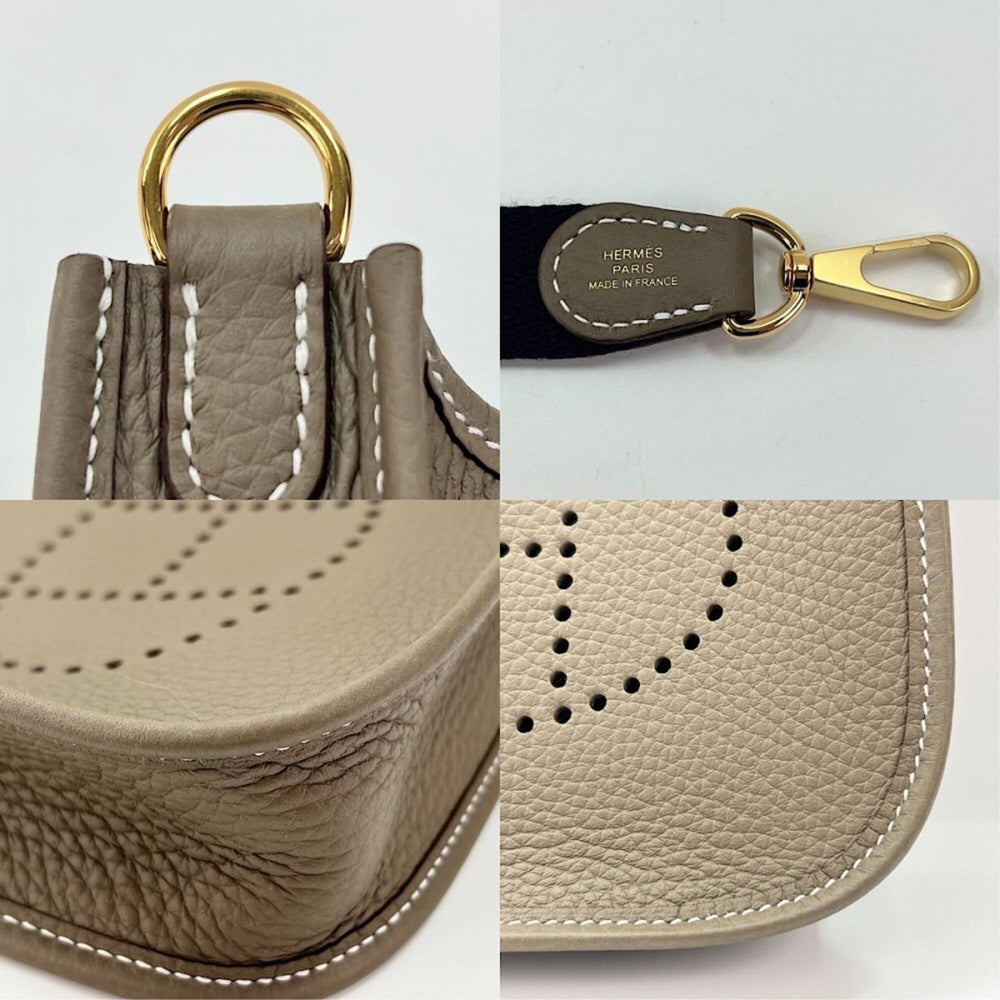 Hermes Shoulder Bag for Women, Evelyne TPM, Etoupe, HERMES W stamp, Beige, Gold Hardware, 2024 Model — Like New