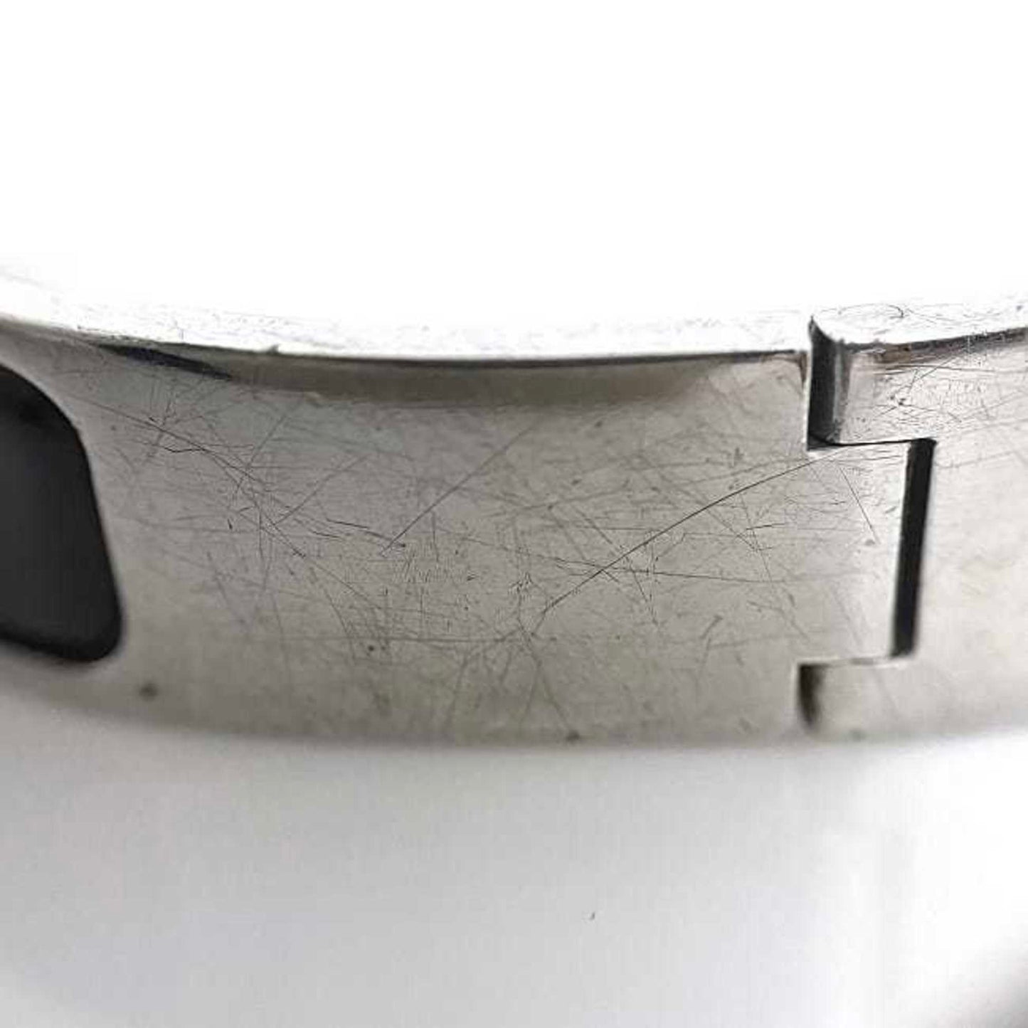 Hermes bangle click crack PM silver black metal HERMES bracelet ladies accessory fashion
