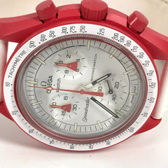 OMEGA Swatch SO33R100 Omega collaboration Moon MISSION TO MARS Mars watch for women, red — Like New