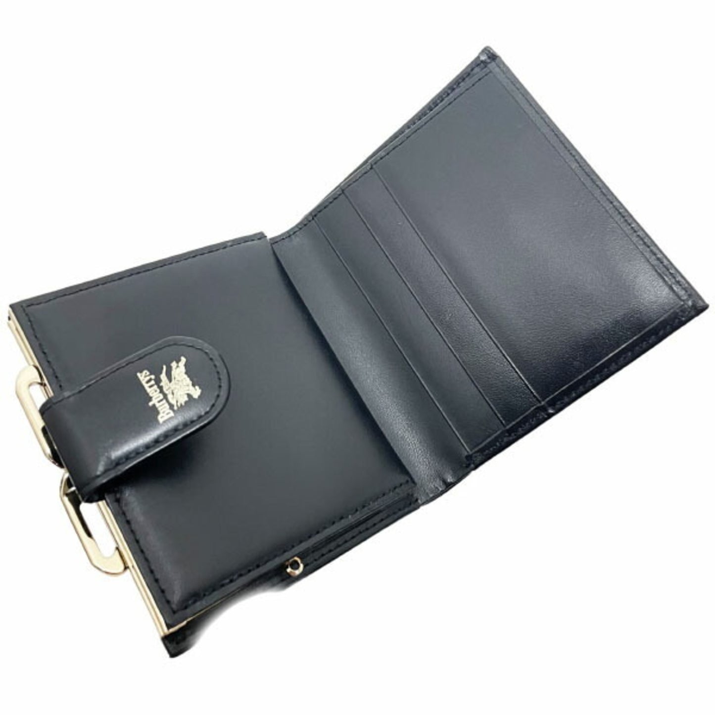 Burberry Wallet Check Canvas Leather Beige Black BURBERRY Burberrys' Burberrys Bi-fold Women's HWH-14735