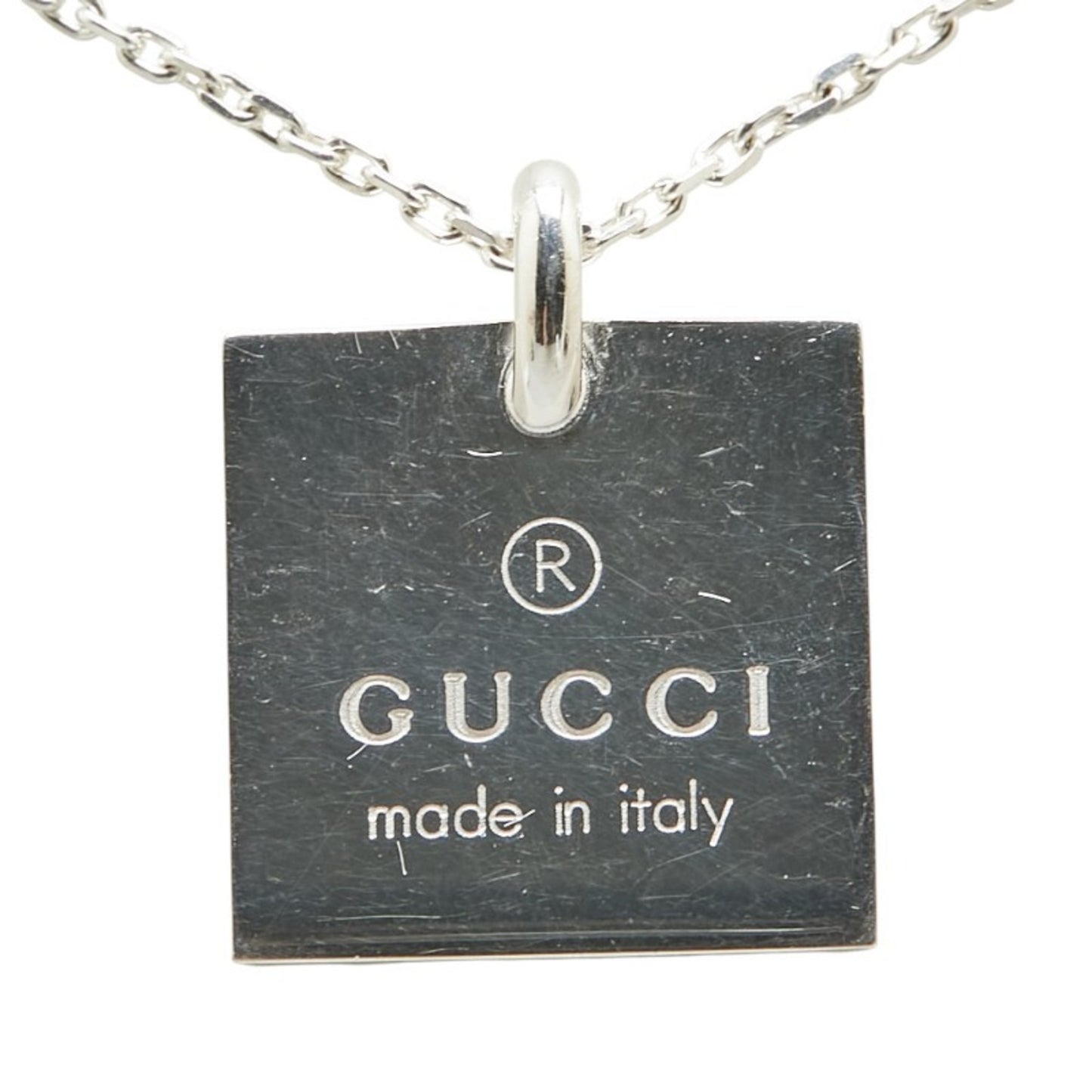 Gucci Square Plate Necklace SV925 Silver Women's GUCCI