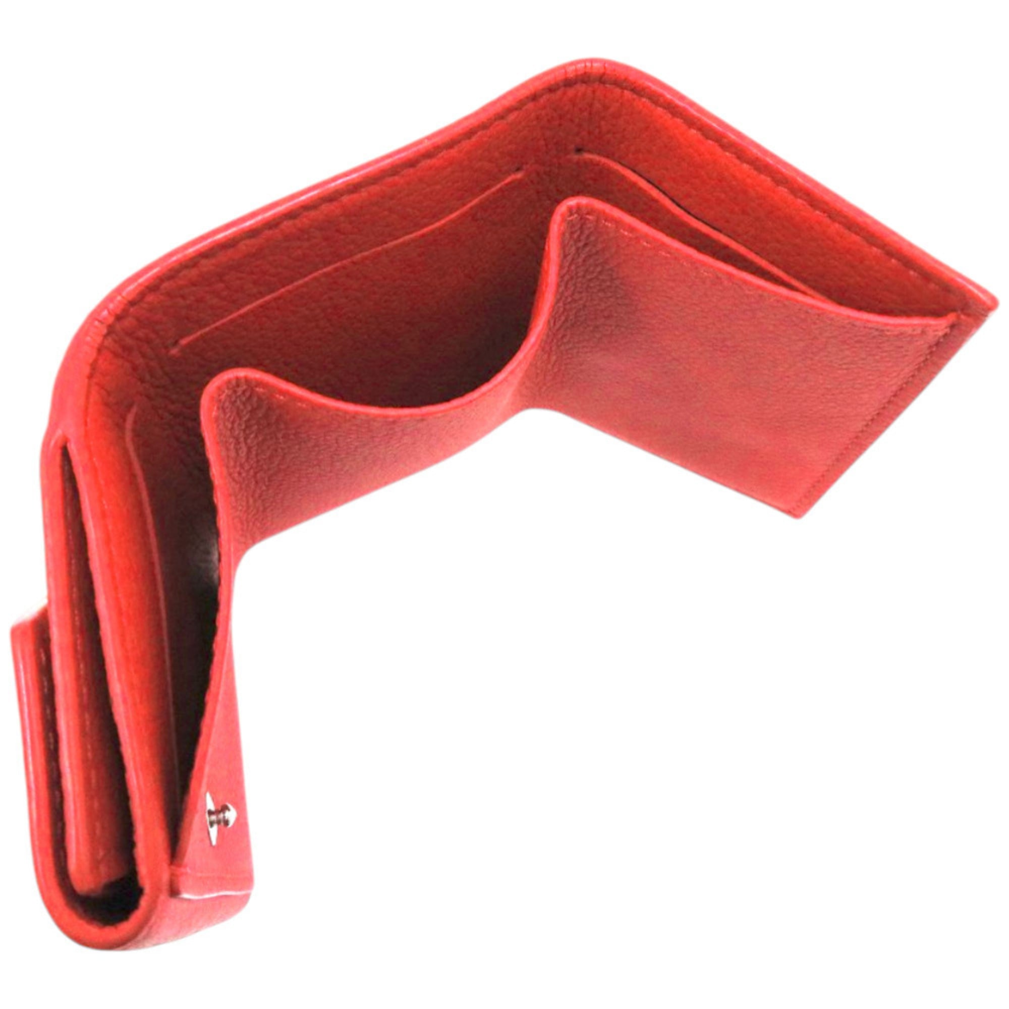 Like new Louis Vuitton Portefeuille Rock Mini M67860 Leather Red Tri-fold Wallet LV 1671 LOUIS VUITTON