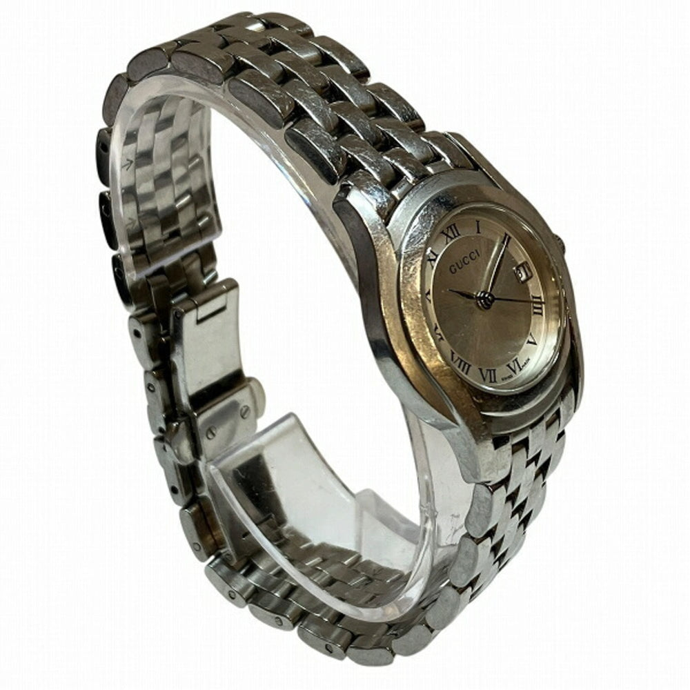 Gucci 5500L Quartz Silver Dial Date Roman Numeral Watch for Women — Good