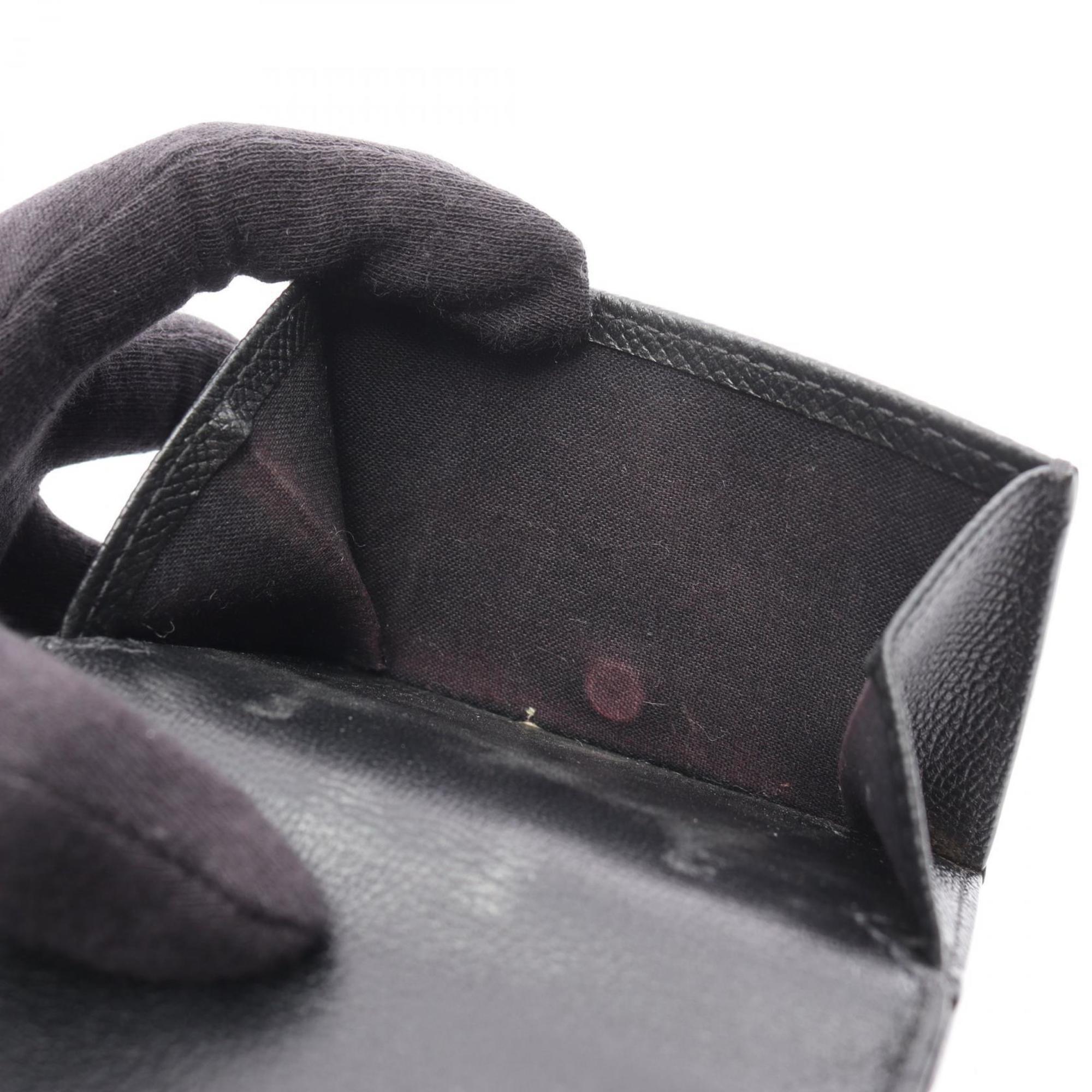 Balenciaga VILLE Tri-fold Wallet, Leather, Women's, Black, 558208