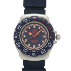 TAG Heuer Formula 1 370.508 Stainless Steel Rubber Navy Quartz Wristwatch 1911 HEUER — Very Good