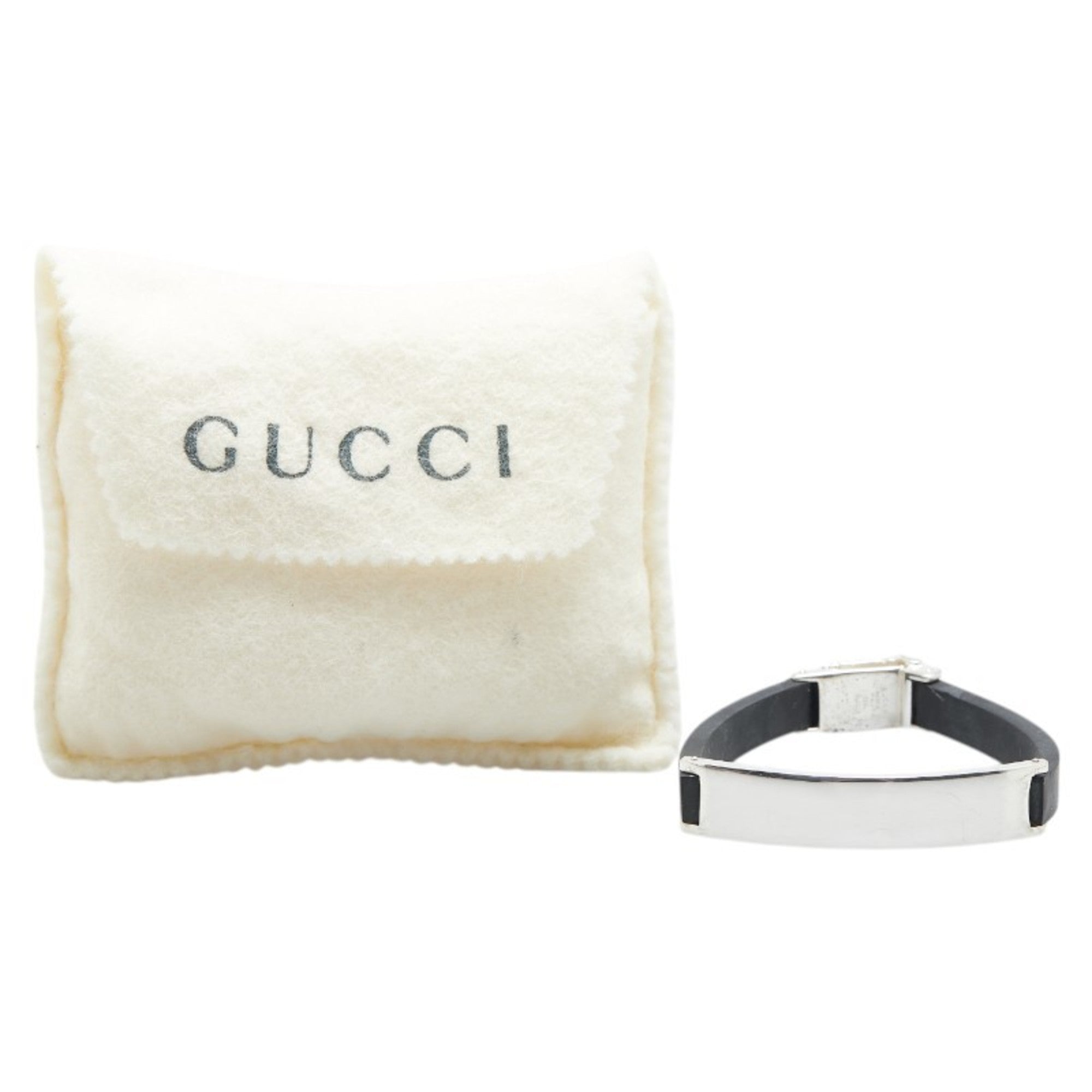 Gucci ID Bracelet in Silver and Black SV925 Rubber for Women