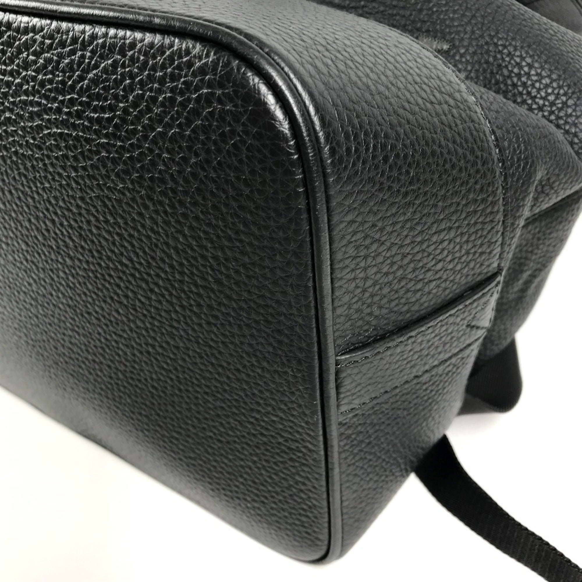 LOUIS VUITTON M55171 LV Logo Taurillon Noé Backpack Daypack Bag Drawstring Rucksack Leather Men's Women's Black — Like New