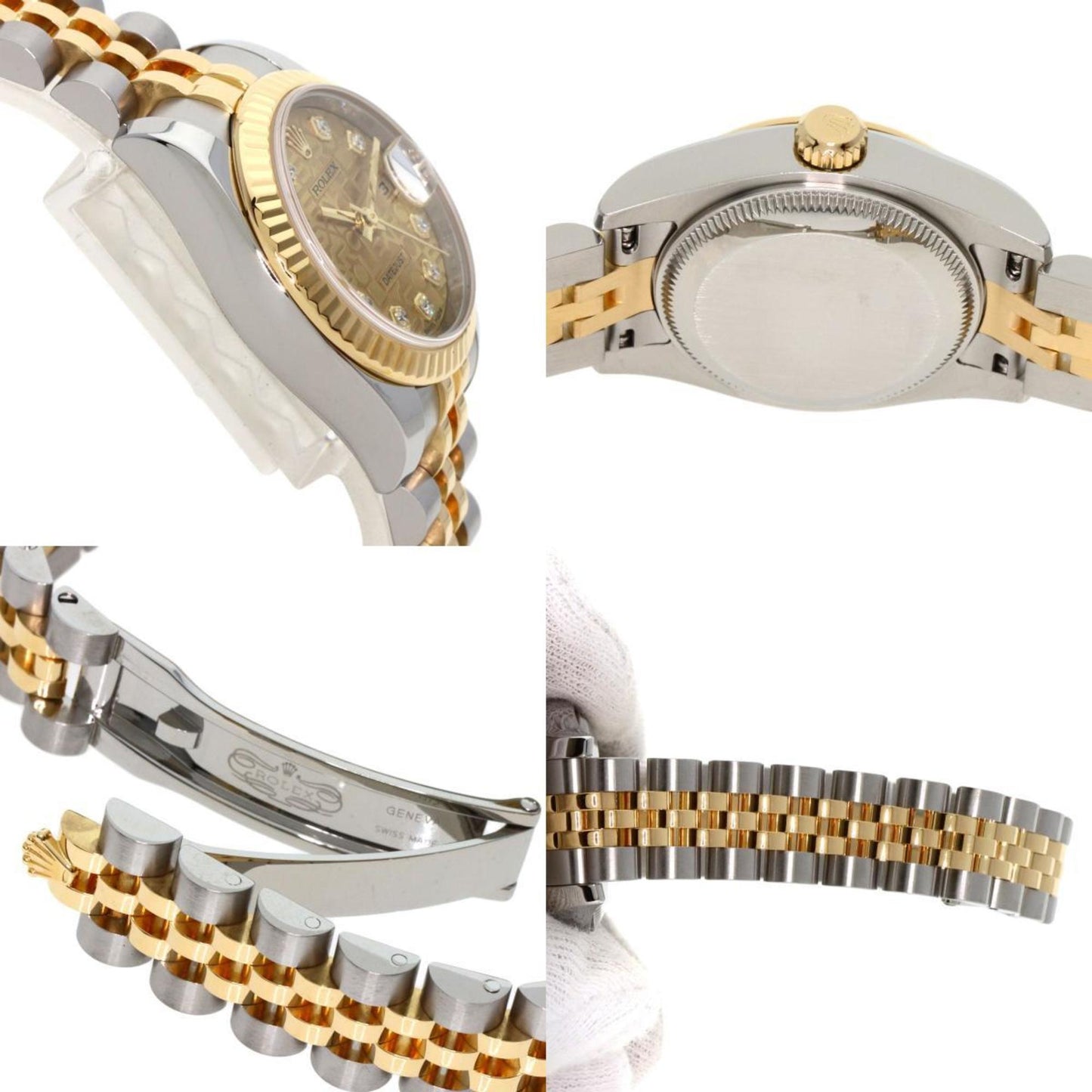 Rolex 179173G Datejust 10P Diamond Watch Stainless Steel SSxK18YG Ladies ROLEX