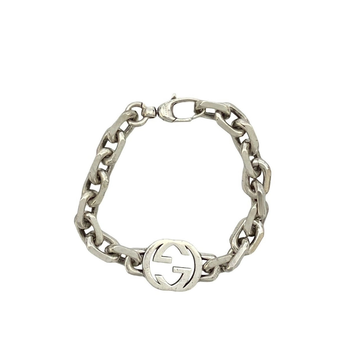 GUCCI Interlocking G Motif Chain Bracelet in 925 Sterling Silver 33579