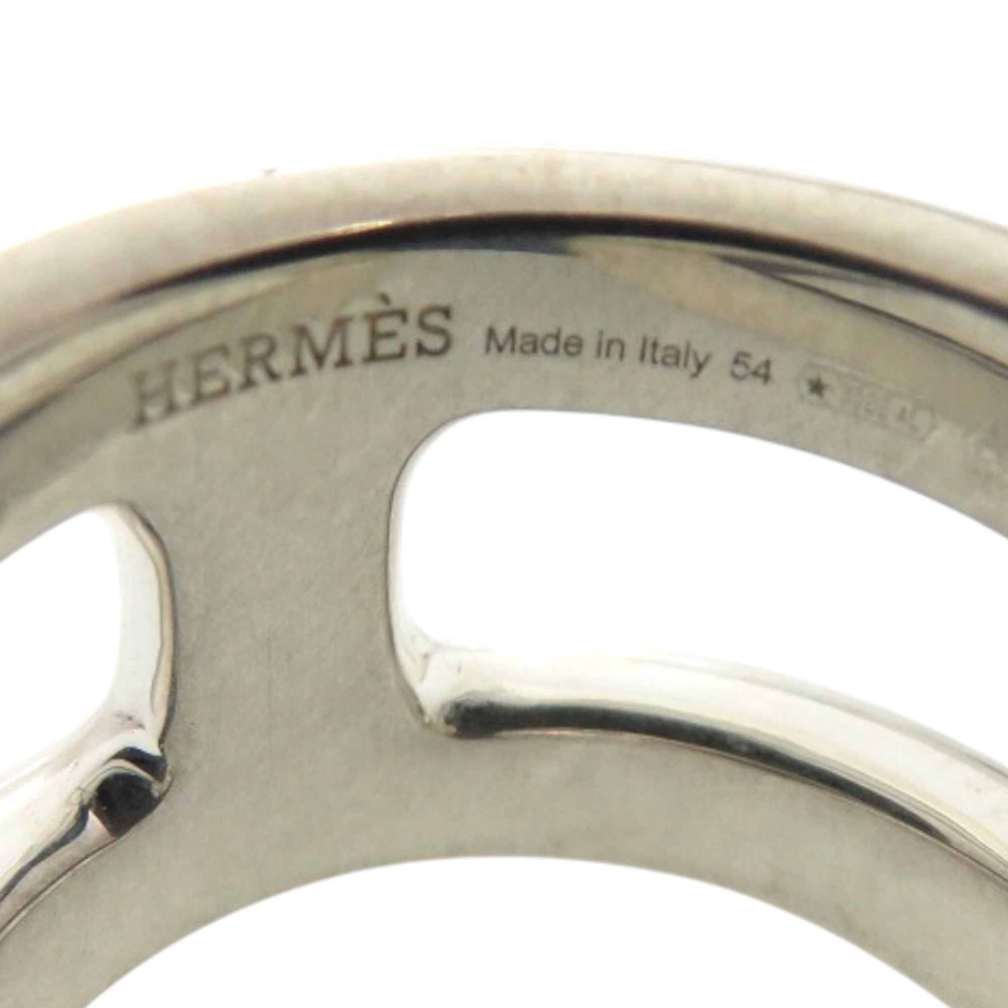 Like new Hermès Osmos PM 25X016973 sterling silver ring, size 12.5, 0581 HERMES — Like New