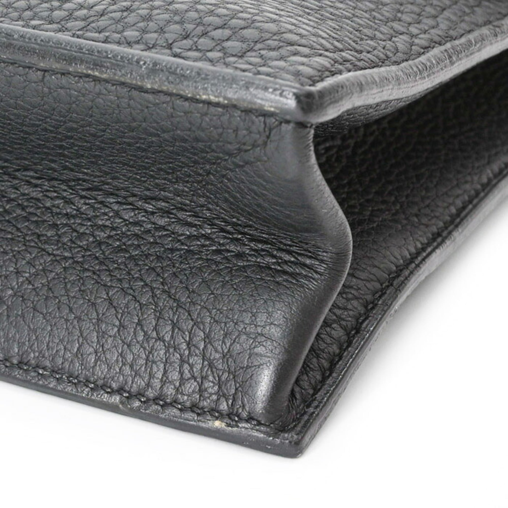 HERMES Sac à Dépêches 27 Handbag Business Bag Taurillon Clemence Leather Black — Like New