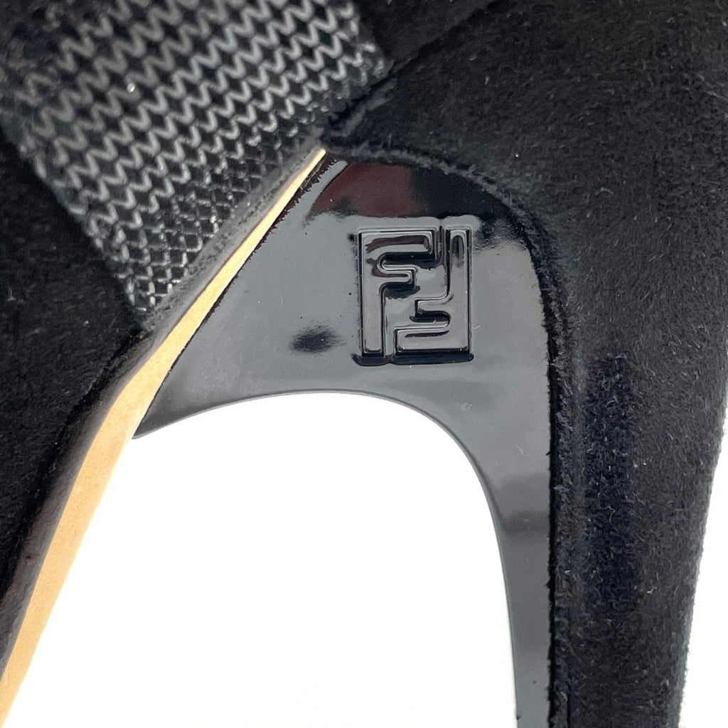 FENDI Made in Italy VERO CUOIO High Heel Dress Shoes Leather Women's Black