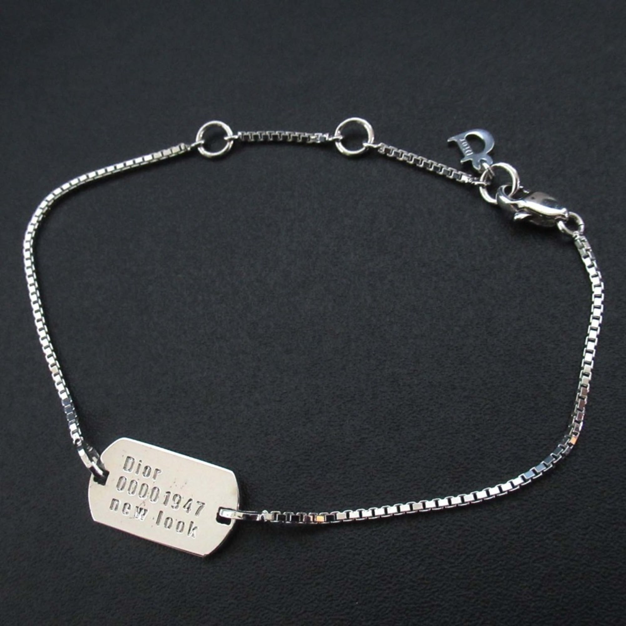Vintage Christian Dior Dog Tag Bracelet in Silver for Men and Women