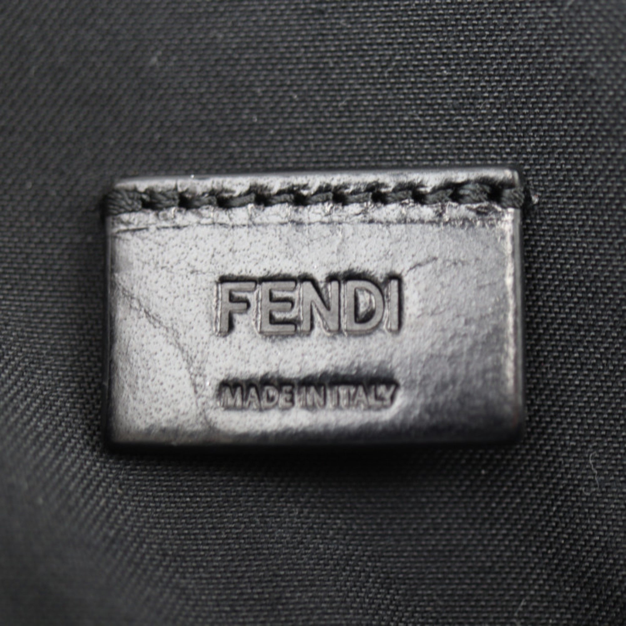 FENDI Pouch Second Bag 7N0078 Leather Black Multicolor Clutch LOVE