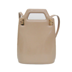 Salvatore Ferragamo Gancini DH-21 3483 Women's Leather Handbag,Shoulder Bag Pink Beige — Like New