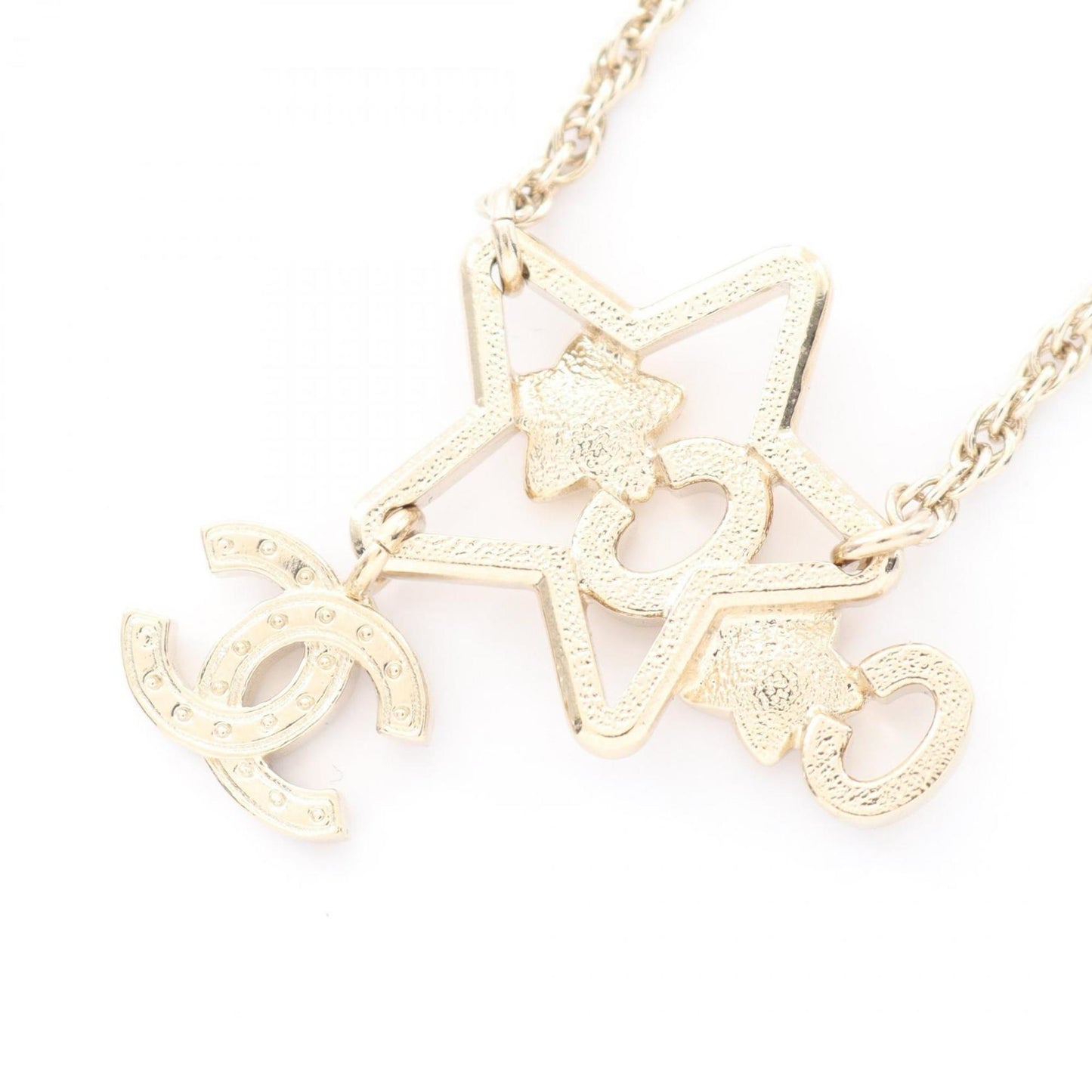 CHANEL Coco Mark Star Necklace with Gold-Plated Rhinestones, Multicolor, for Women